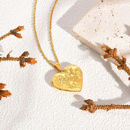Relicário d'oro e rosas del amor con foto de tu novia/novio 😍
